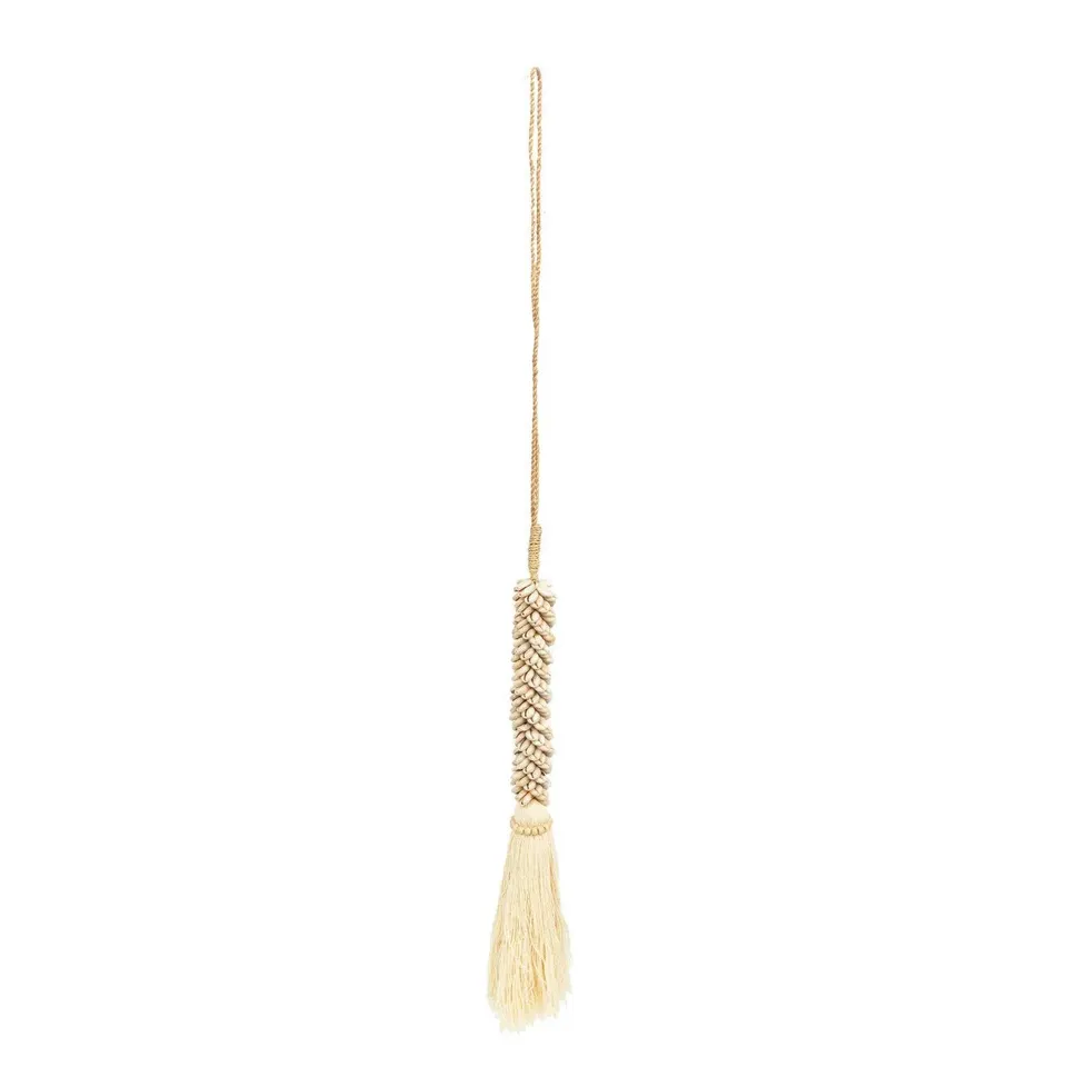 Bambua Cowrie Cotton Tassel nappa conchiglie Natural