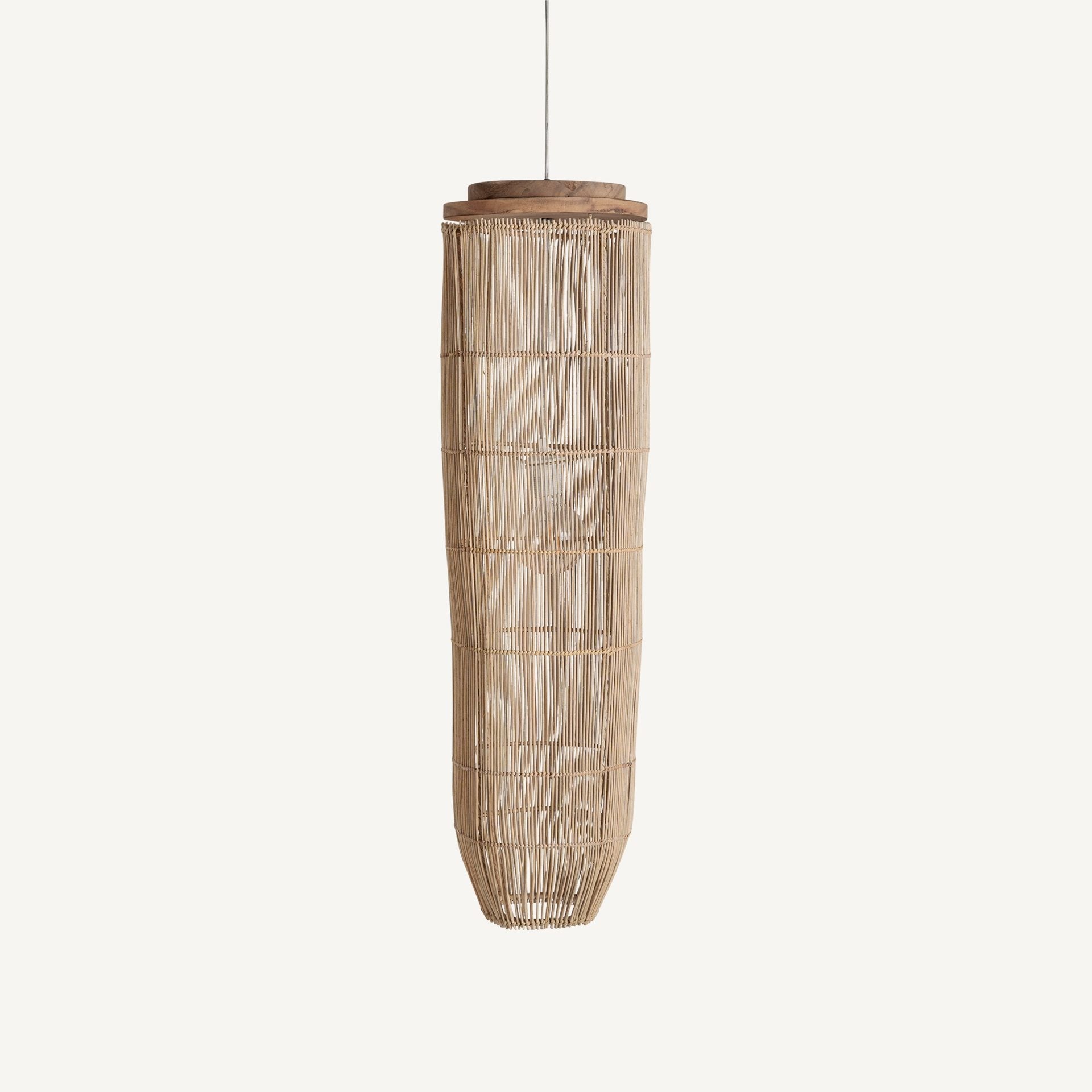 Bambua Kusse S lampadario a sospensione rattan