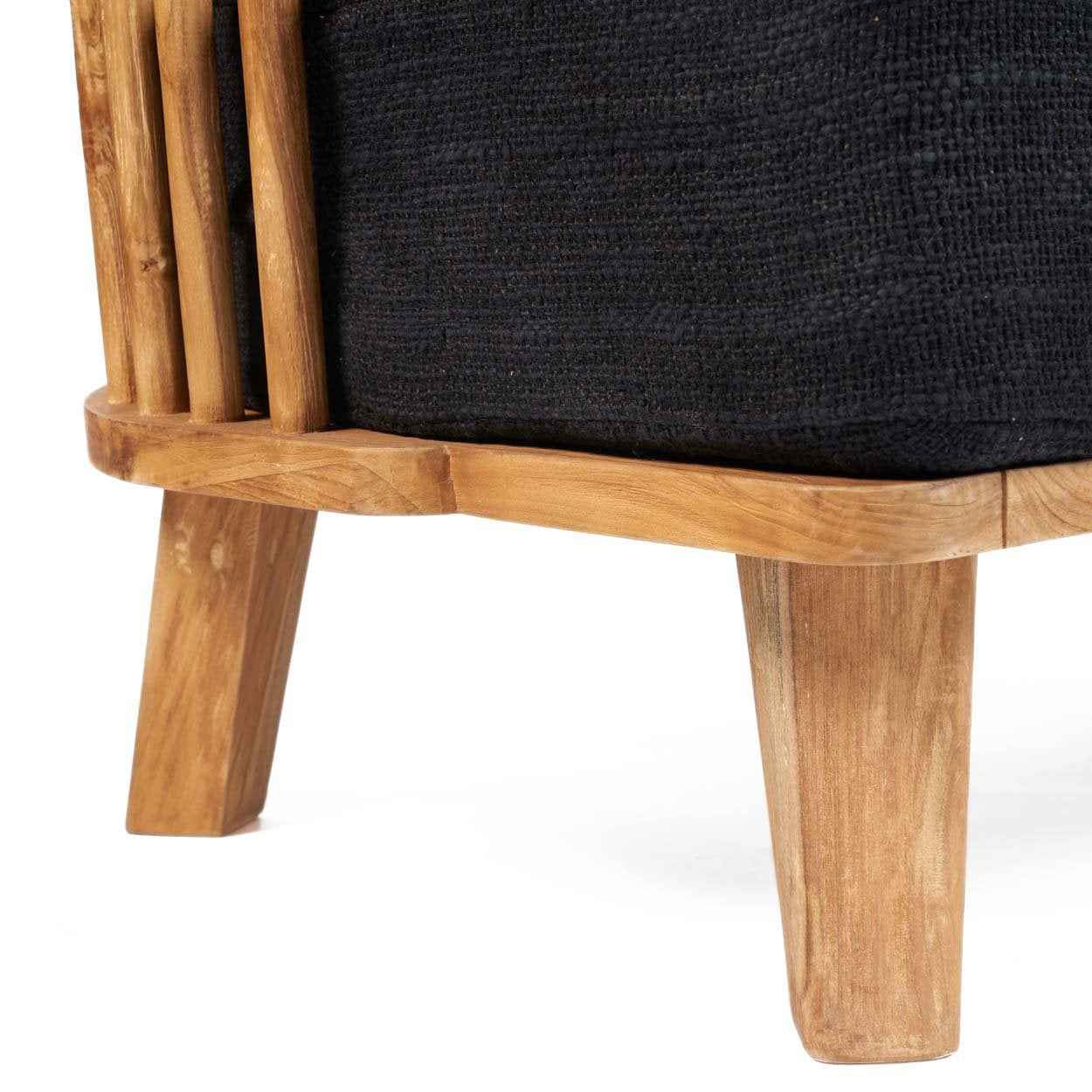 Bambua Malawi Two Seater Natural Black divano 2 posti teak
