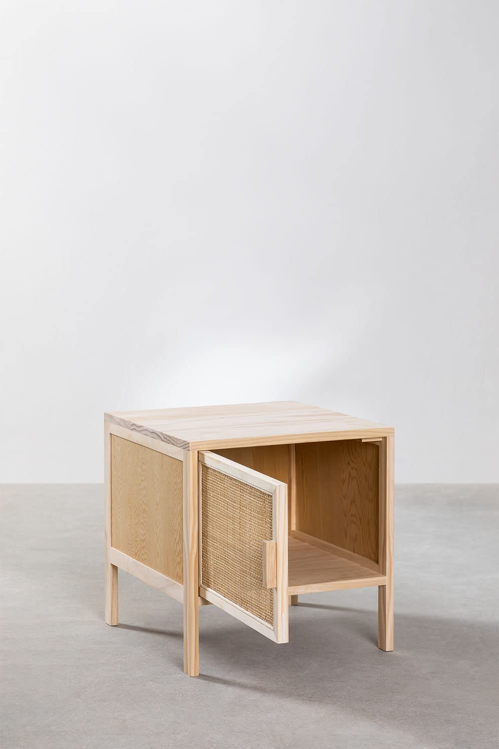 Sklum Reyna comodino rattan e legno pino