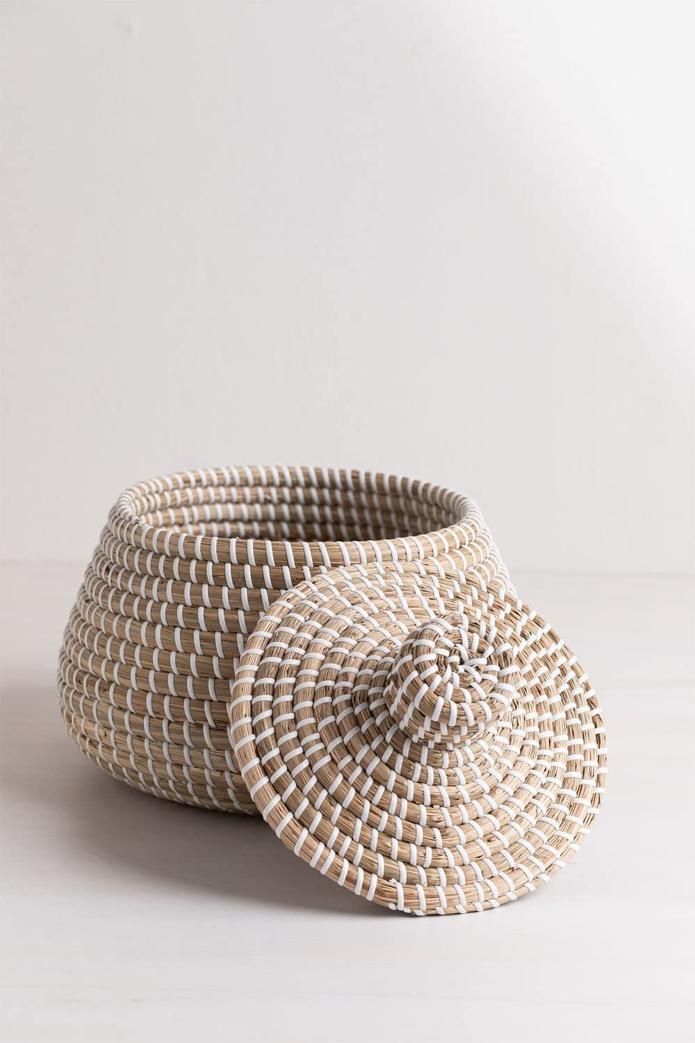 Sklum Bastel cestino con coperchio seagrass Ø29 cm