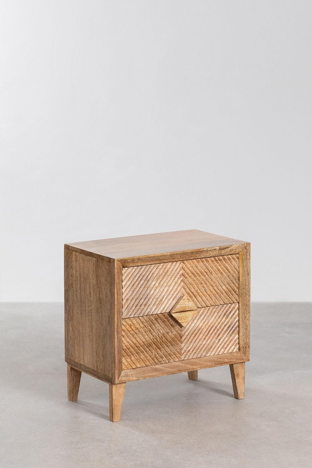Sklum Dibeny Mango comodino legno 2 cassetti intagliato