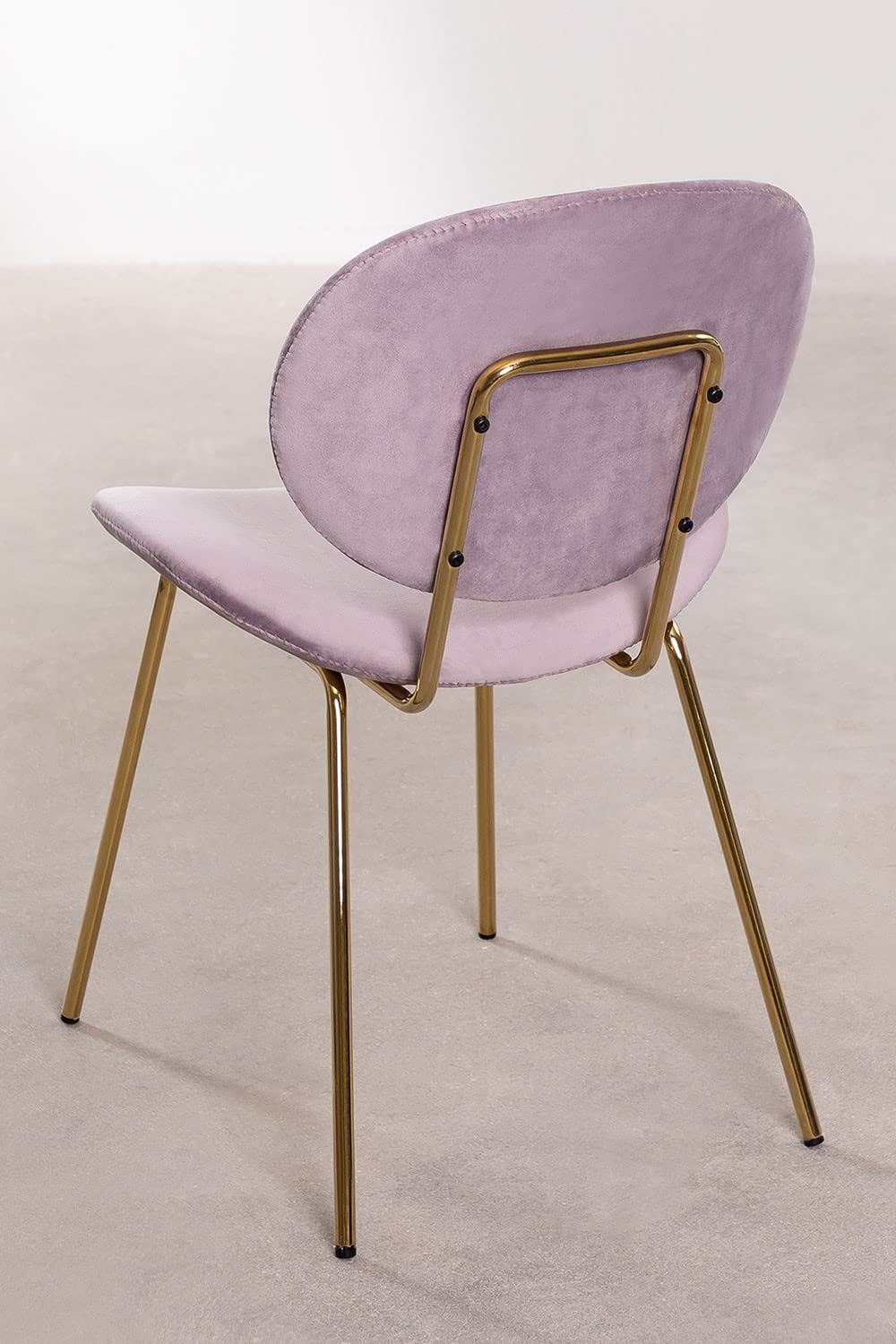Sklum Laure sedia da pranzo rosa malva velluto