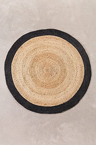 Sklum Dagna Tappeto Rotondo Iuta Nero Ø150 cm