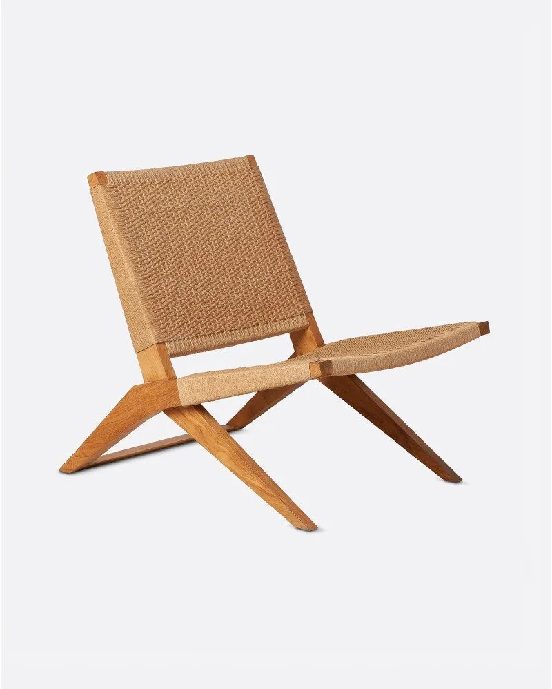 Bambua Lawit poltrona lounge in teak e corda