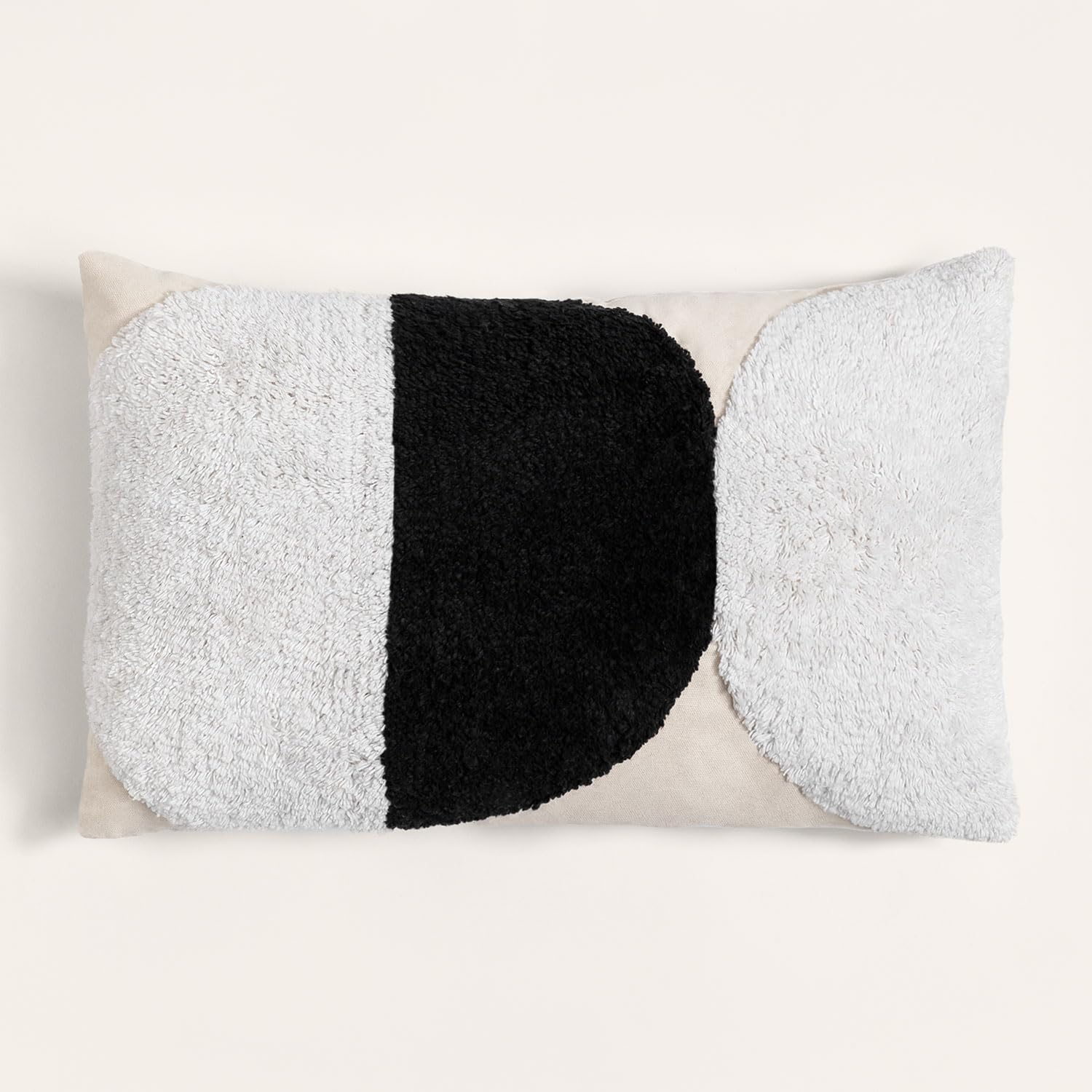 Sklum Lennor cuscino rettangolare cotone 30x50 cm bianco nero