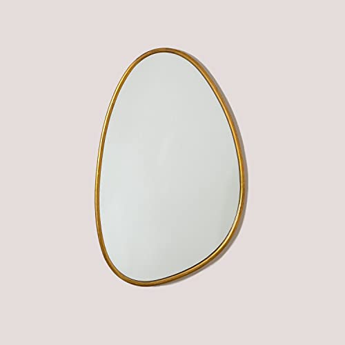 Sklum Flora specchio parete 80x50 cm cornice oro