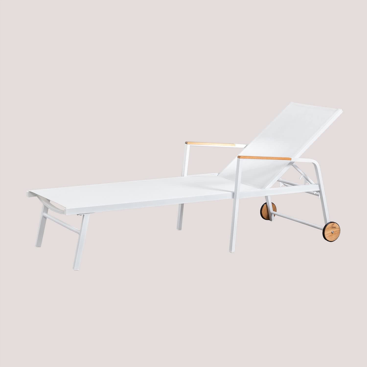 Sklum Archer lettino prendisole alluminio bianco reclinabile