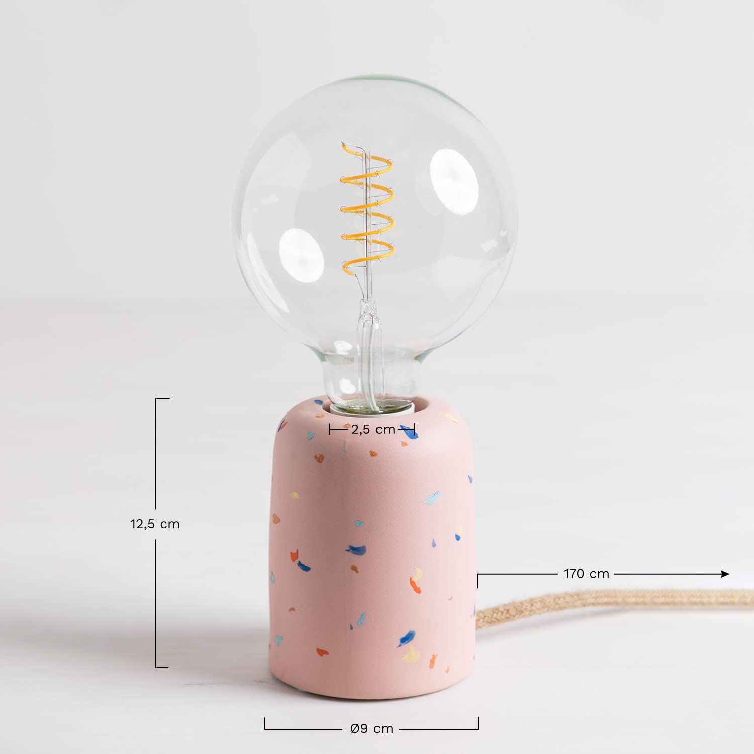 Sklum Queny lampada da tavolo ceramica rosa quarzo E27