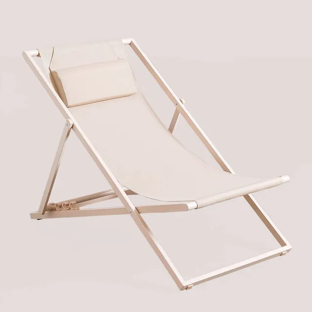 Sklum Jensy amaca pieghevole beige lino con cuscino