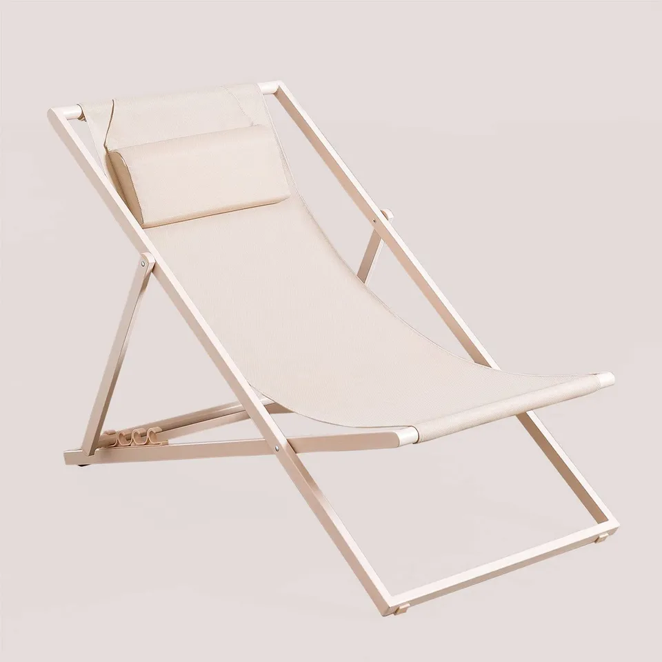 Sklum Jensy amaca pieghevole beige lino con cuscino