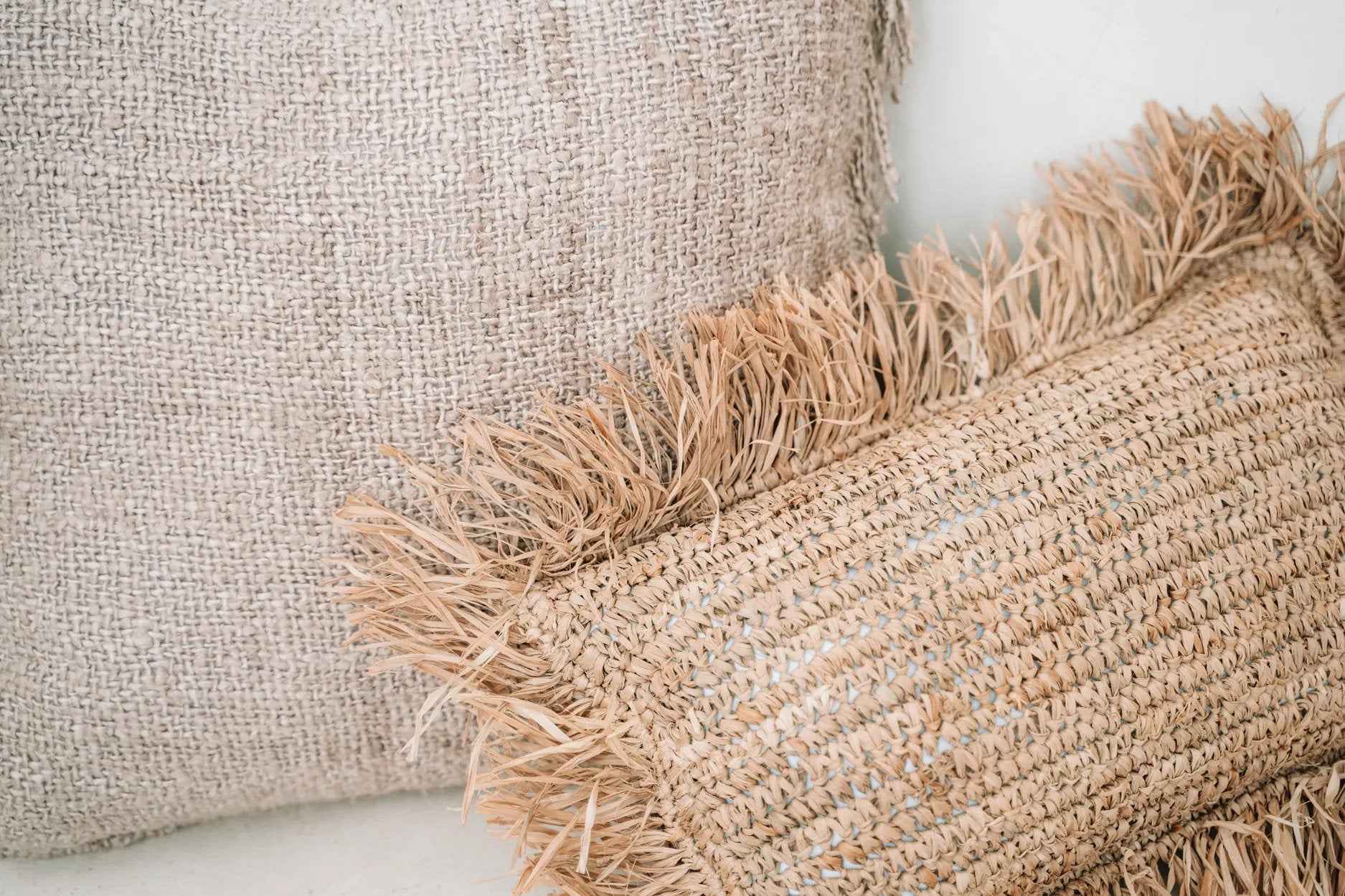 Bambua Raffia federa cuscino 30x50 naturale