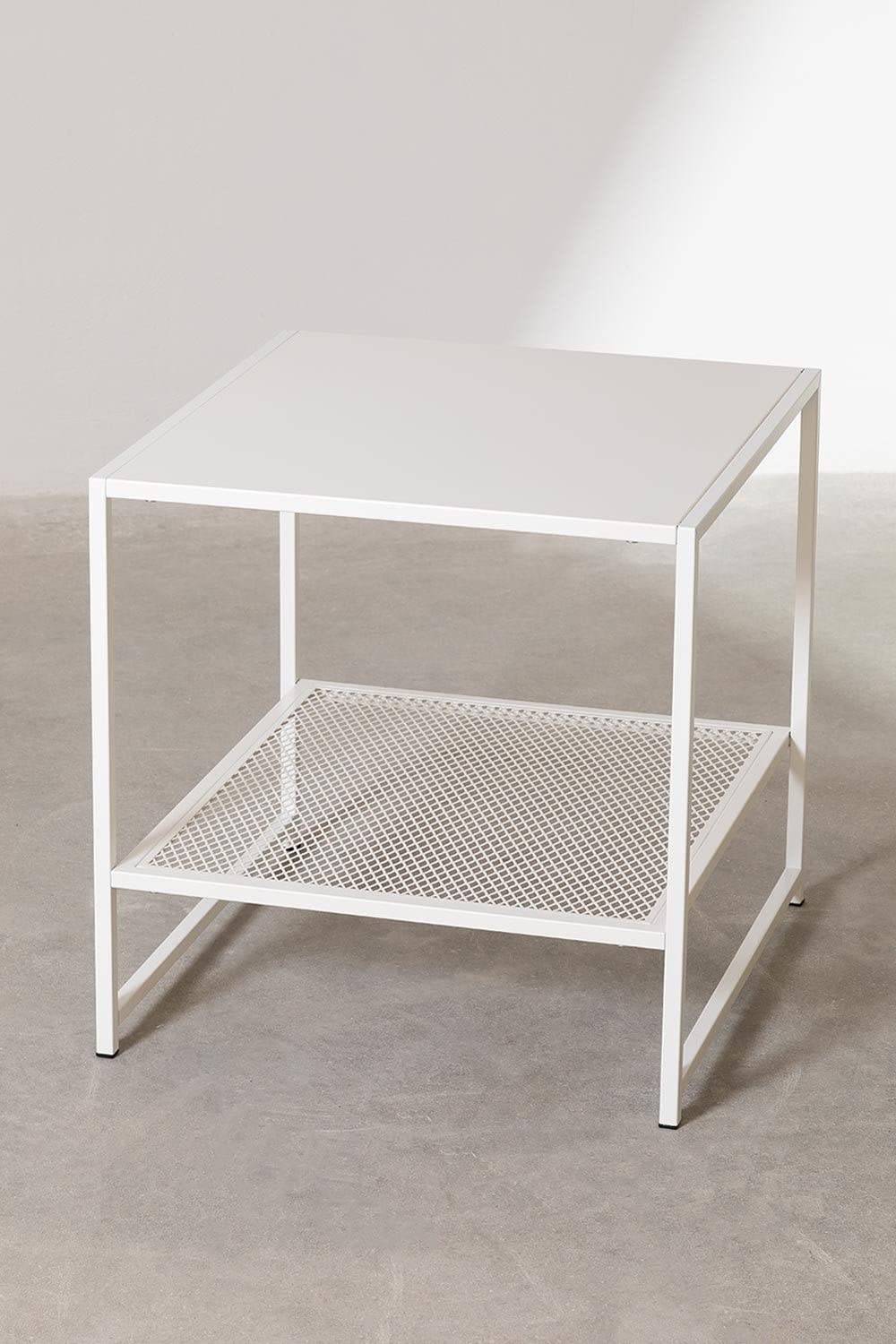 Sklum Thura Tavolino Quadrato Bianco 51 cm Acciaio