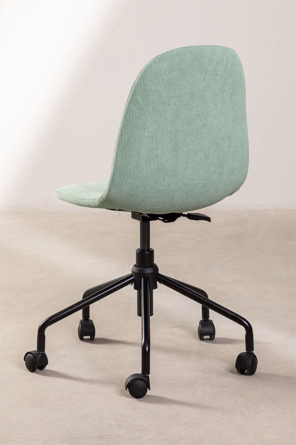 Sklum Glamm sedia da scrivania velluto a coste con ruote