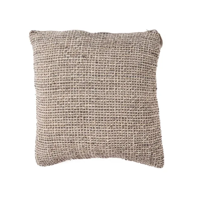 Bambua Linen Grain federa cuscino Natural Black lino