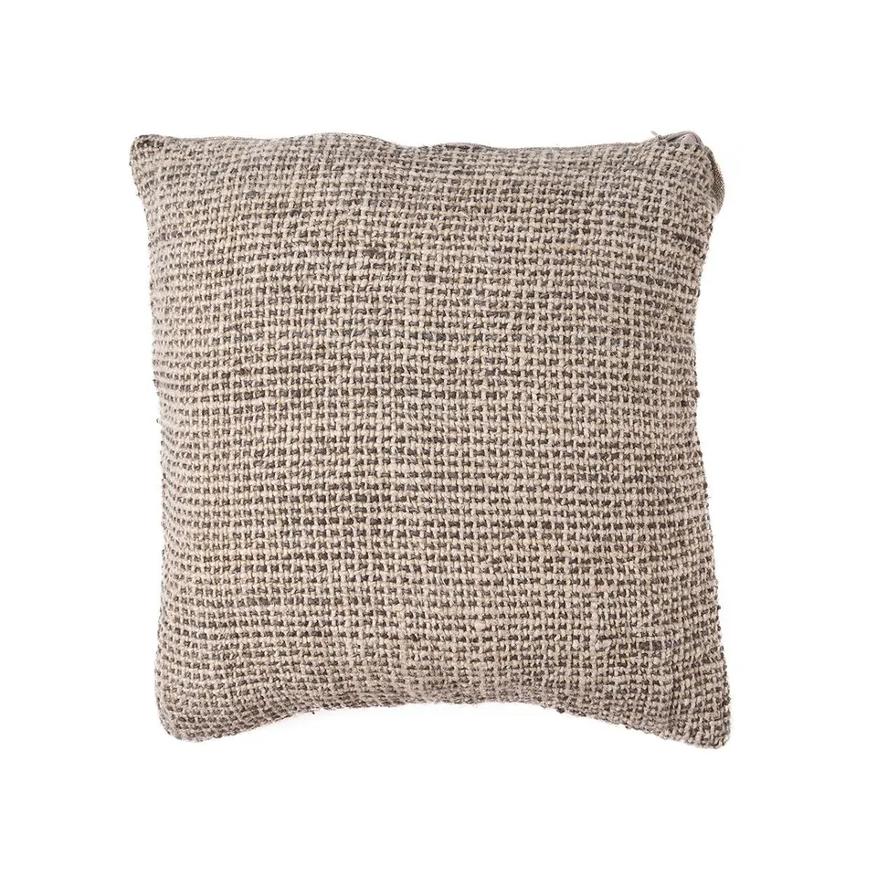 Bambua Linen Grain federa cuscino Natural Black lino