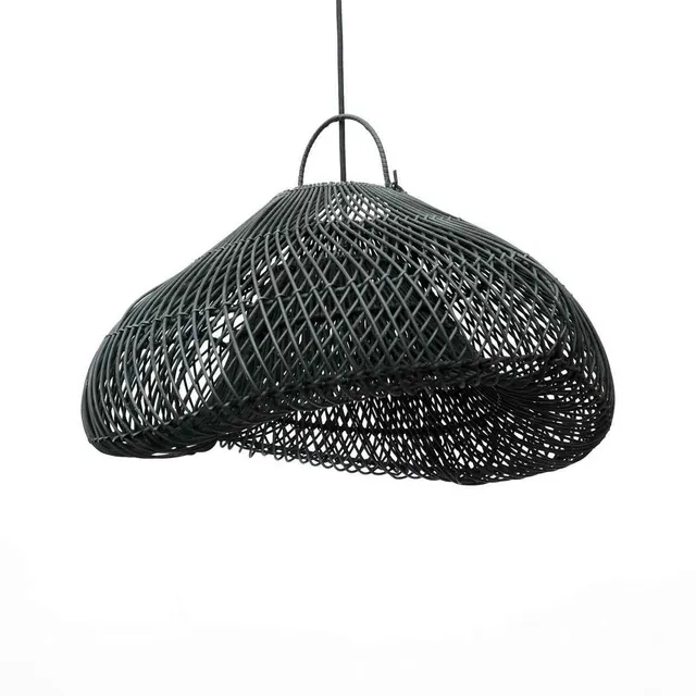 Bambua Cloud lampadario rattan nero M