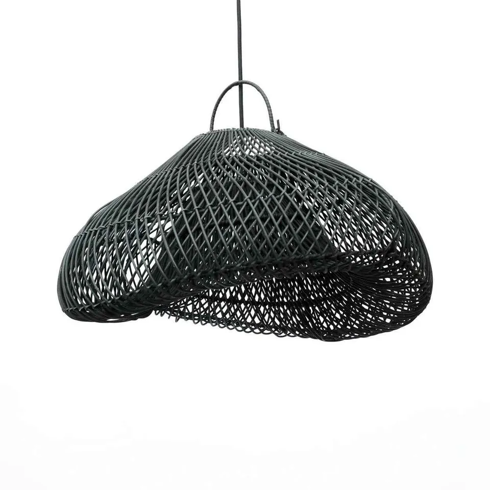 Bambua Cloud lampadario rattan nero M