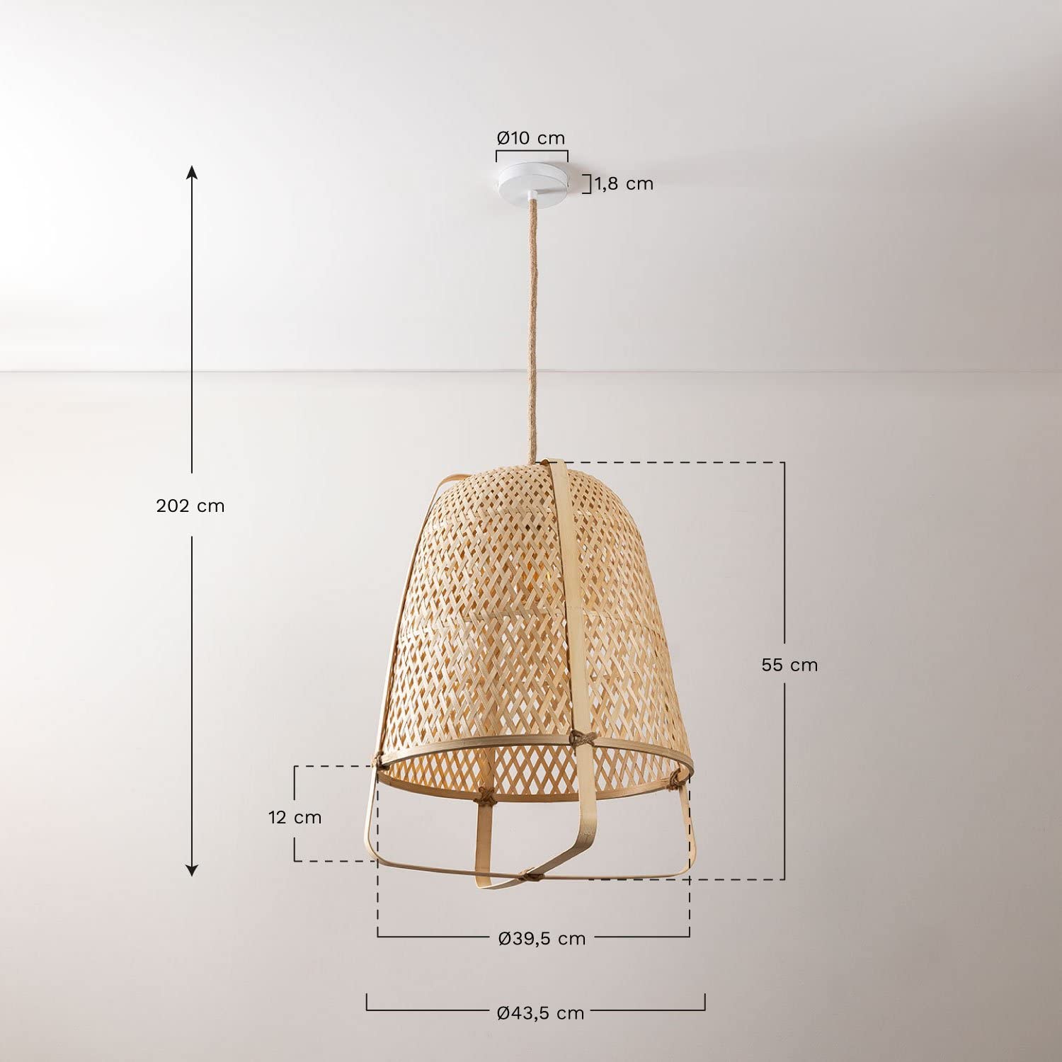 Sklum Akati Lampada a Sospensione Naturale in Bambù