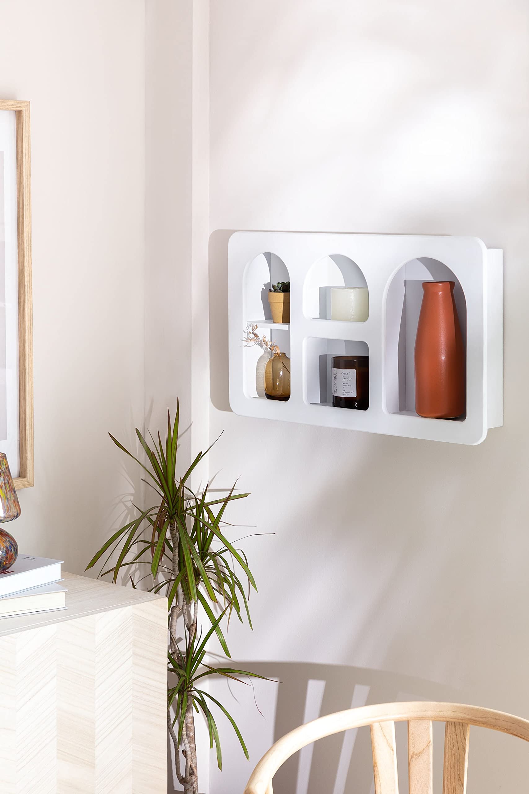 Sklum Vayla scaffale a muro in MDF bianco 60 cm