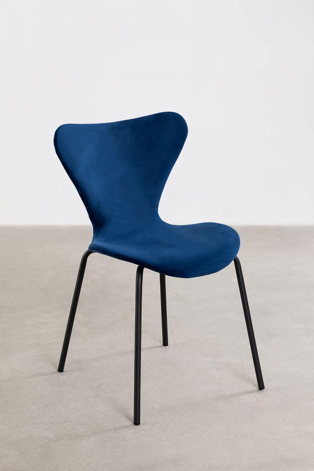 Sklum Uit sedia velluto blu impilabile 81 cm