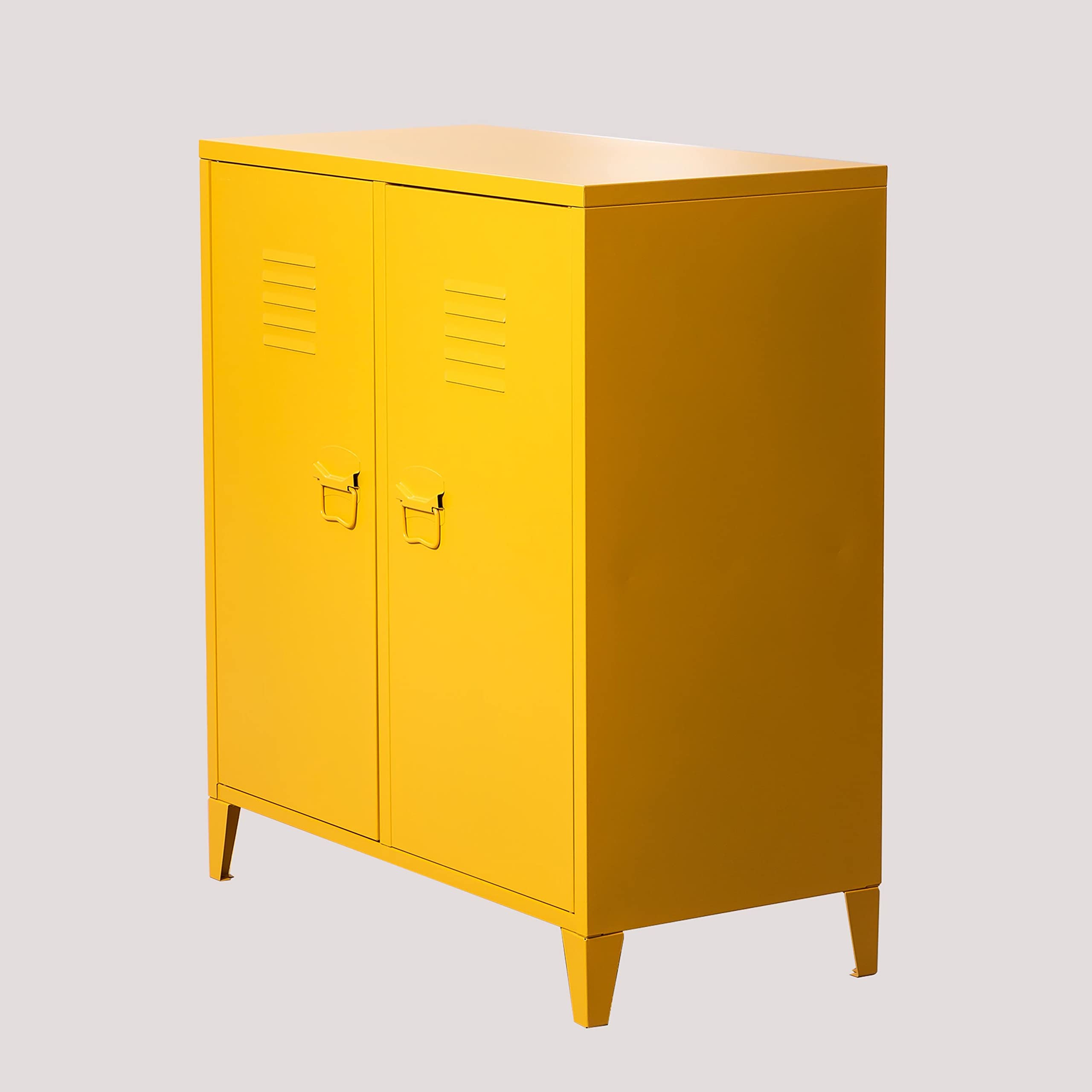 Sklum Pohpli credenza 2 ante 80 cm giallo curry acciaio