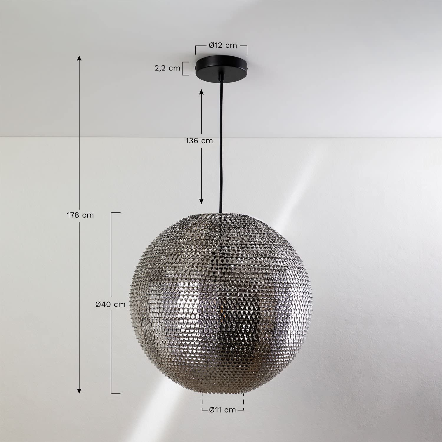 Sklum Globe lampada da soffitto in acciaio Ø40 cm