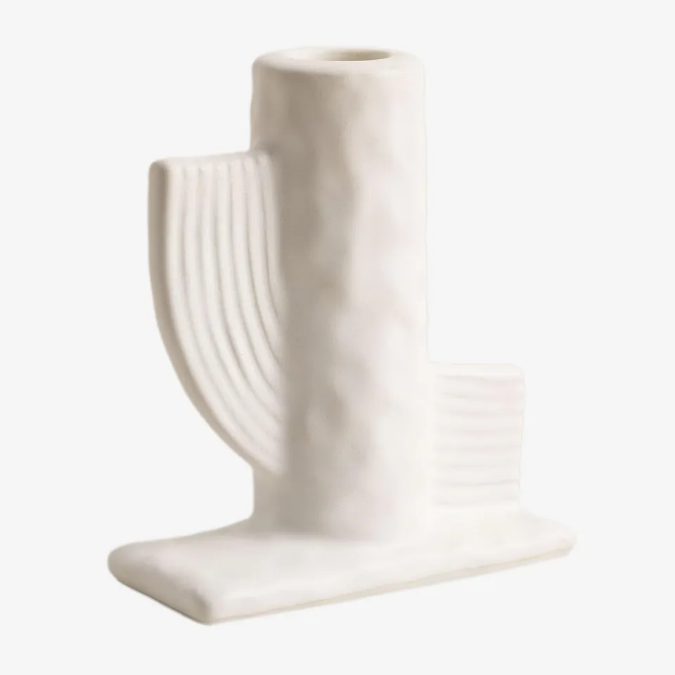 Sklum Sigurn portacandele ceramica bianco