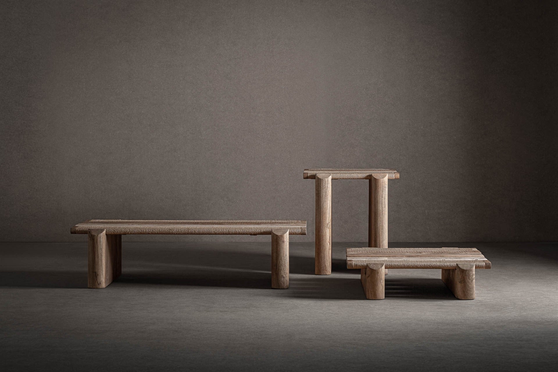 Bambua Jacquard tavolino legno mango grande