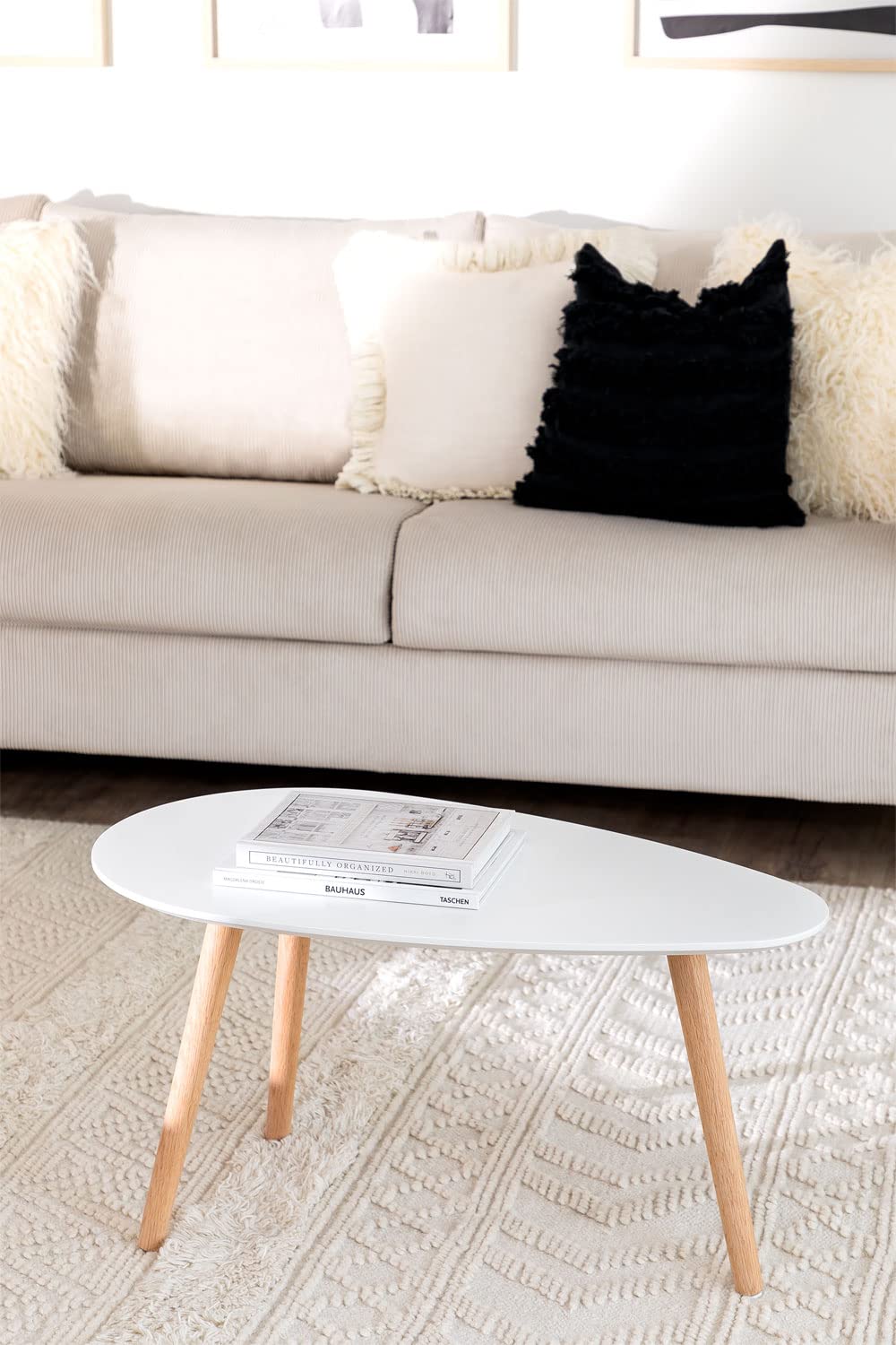 Sklum Gudda Tavolino Legno Frassino Bianco 75 cm