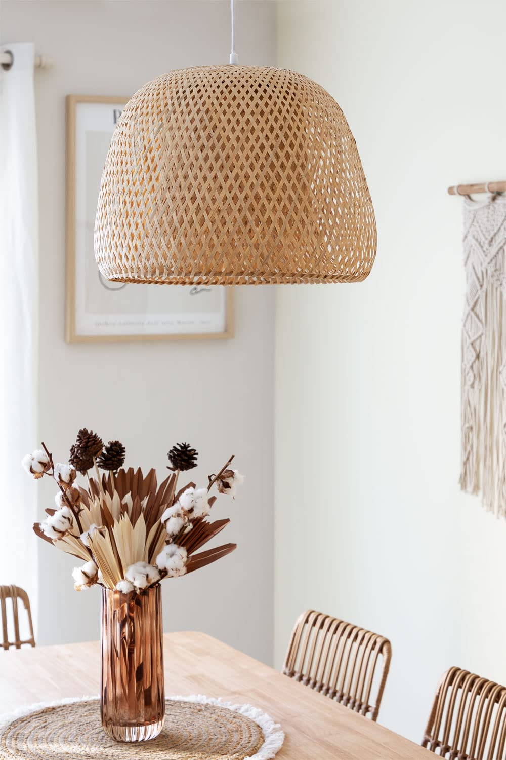 Sklum Debi Lampada da Soffitto in Bambù Naturale Ø45 cm