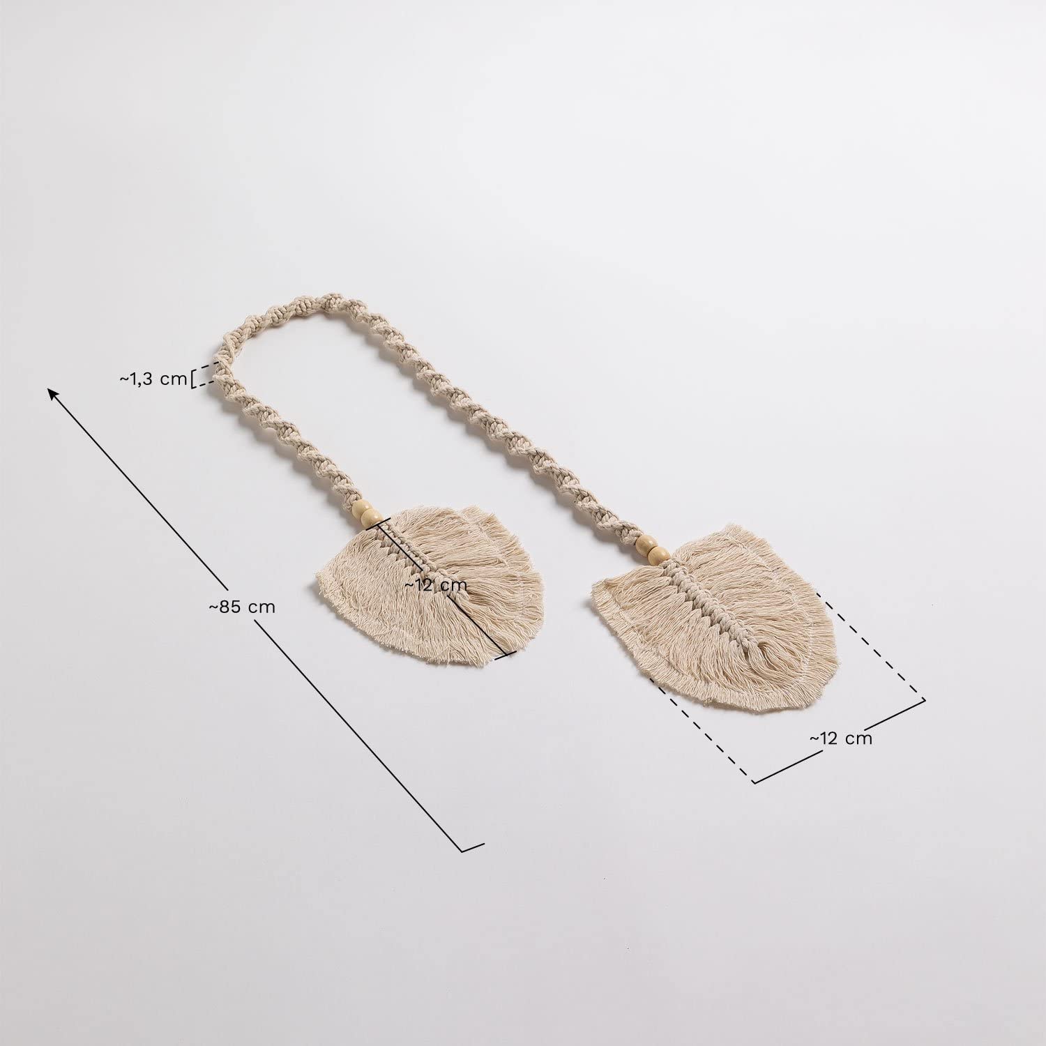Sklum Sacha fermatenda macramè beige crema set 2 pezzi
