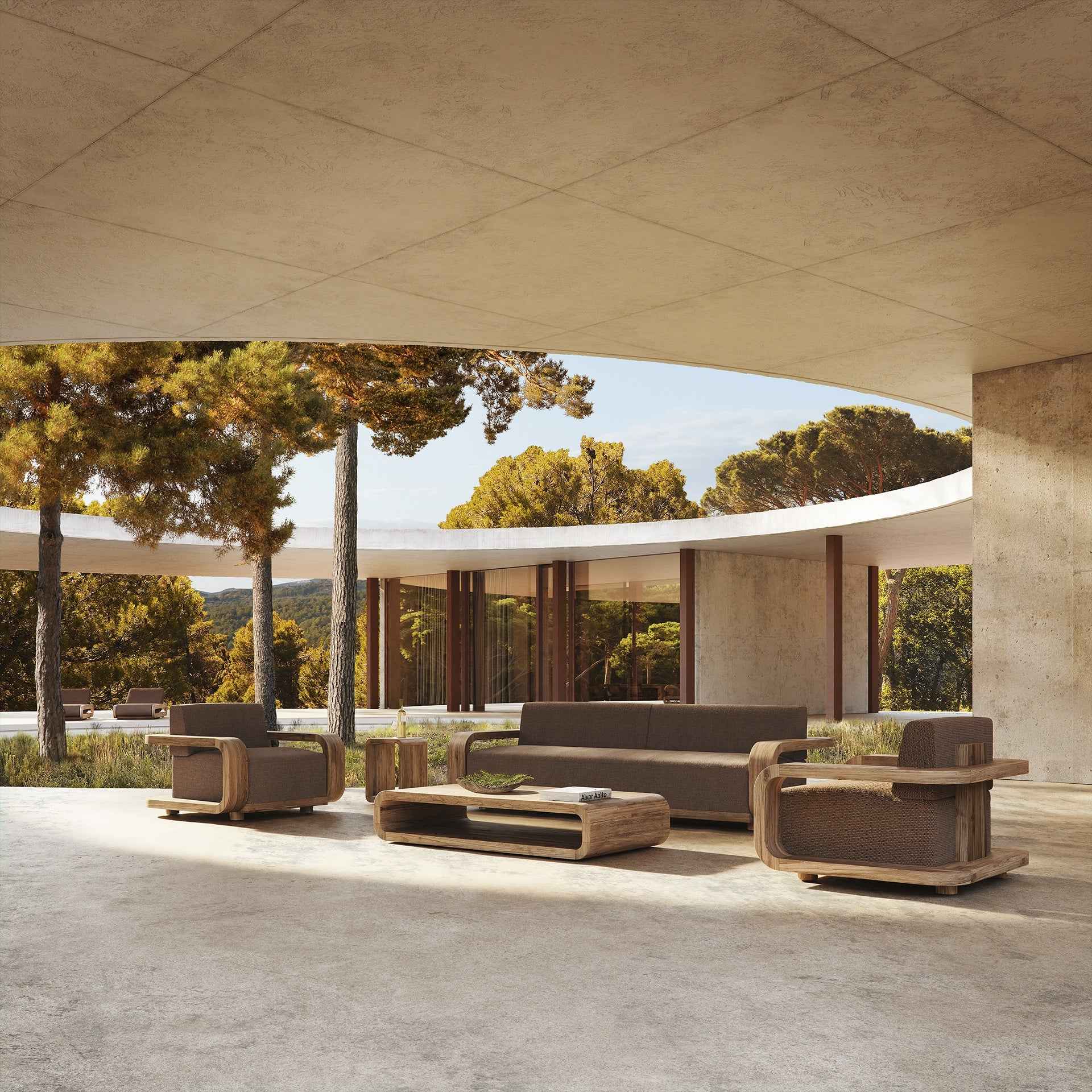 Bambua Corba Armchair poltrona teak taupe