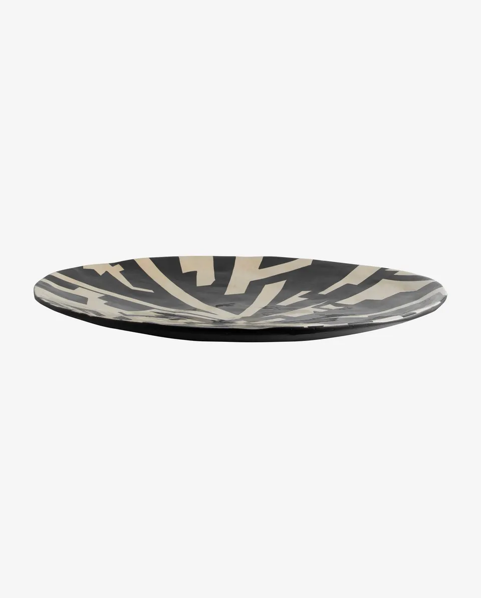 Bambua Lipsi Piatto Decorativo Nero/Beige L
