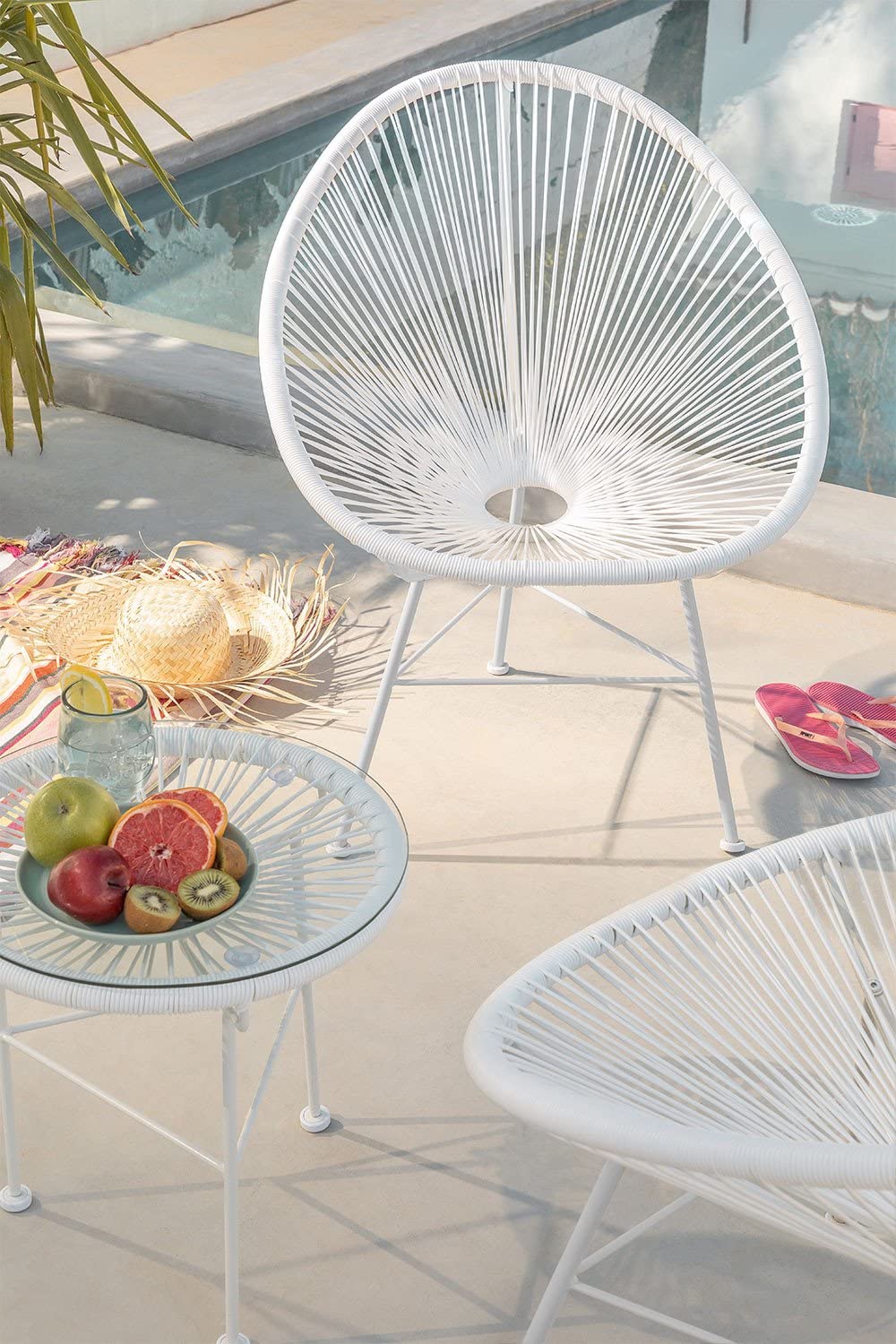 Sklum New Acapulco set 2 sedie + tavolo bianco