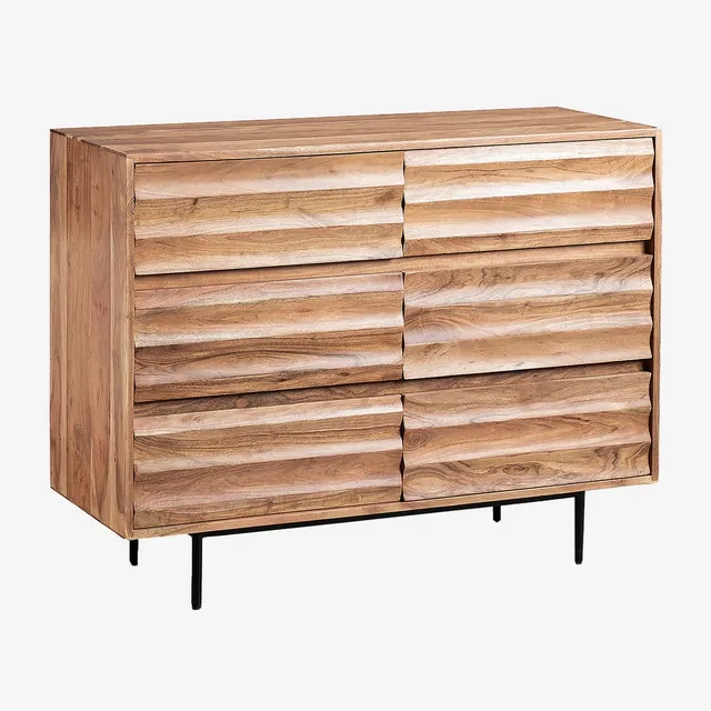 Sklum Petter Cassettiera Acacia 109,5 cm Industriale
