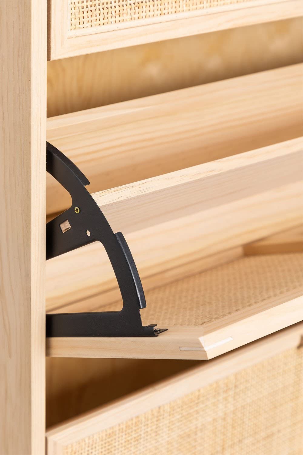 Sklum Reyna scarpiera legno 3 ante rattan naturale