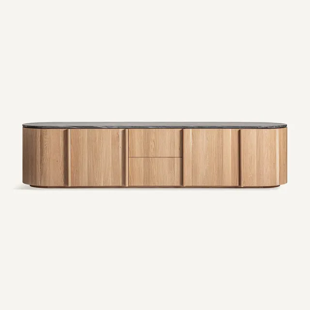 Bambua Nara credenza rovere marmo nero 240 cm