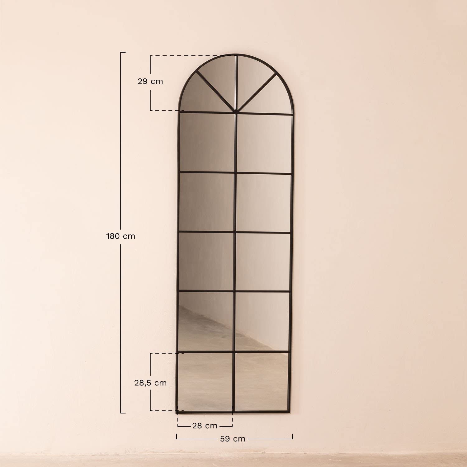 Sklum Paola specchio da parete 60x180 cm effetto finestra