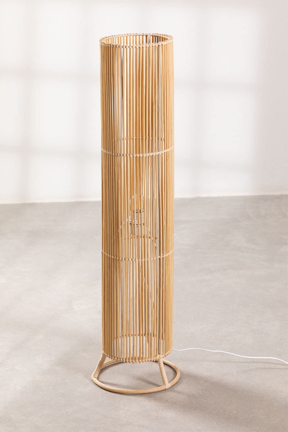 Sklum Nuwas lampada da terra in rattan 99,5 cm