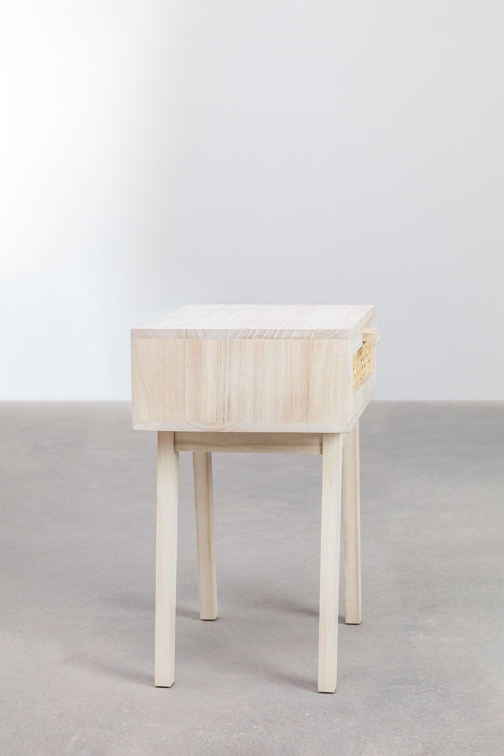 Sklum Ralik Design Comodino Legno con Cassetto Rattan