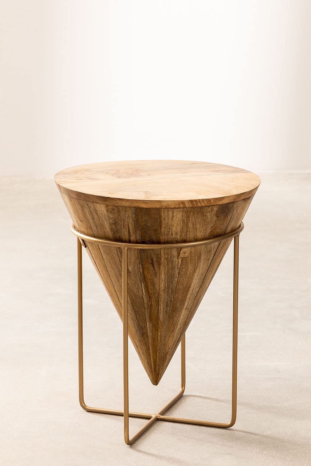 Sklum Piram Style Tavolino Rotondo D40 cm Legno Mango