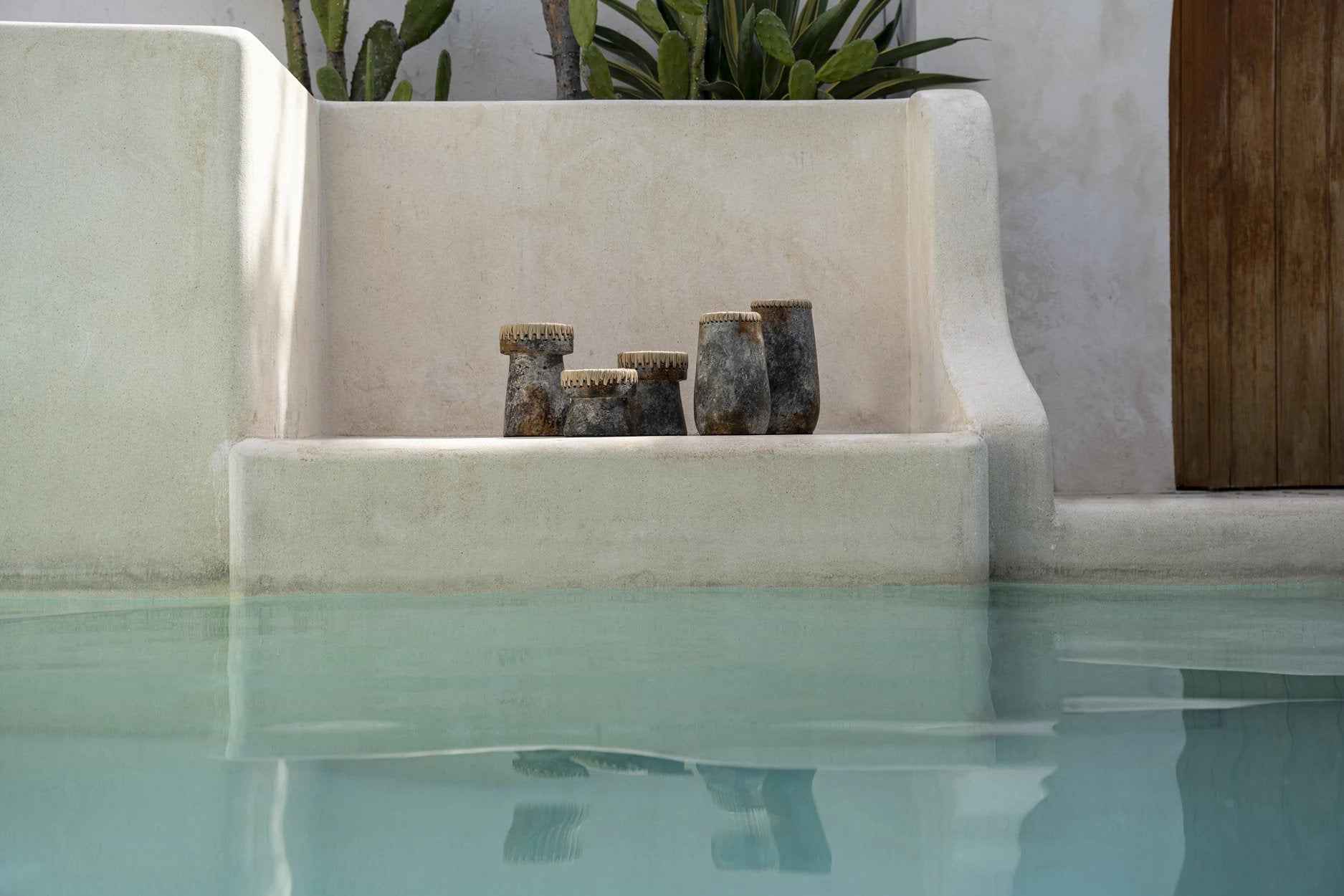 Bambua Pretty Portacandele Terracotta Grigio Antico L