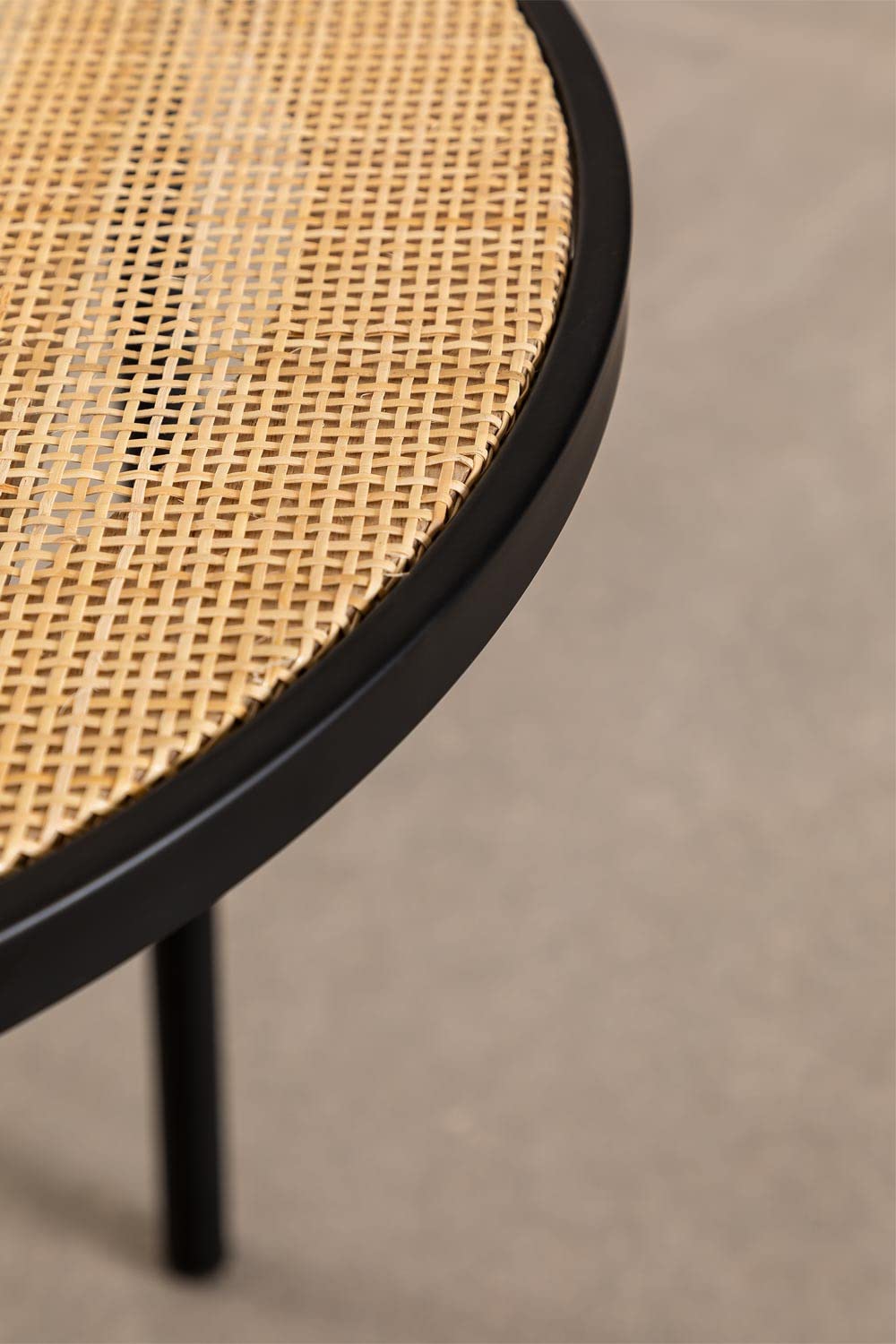 Sklum Daek Tavolino Rotondo Rattan Nero Ø50 cm