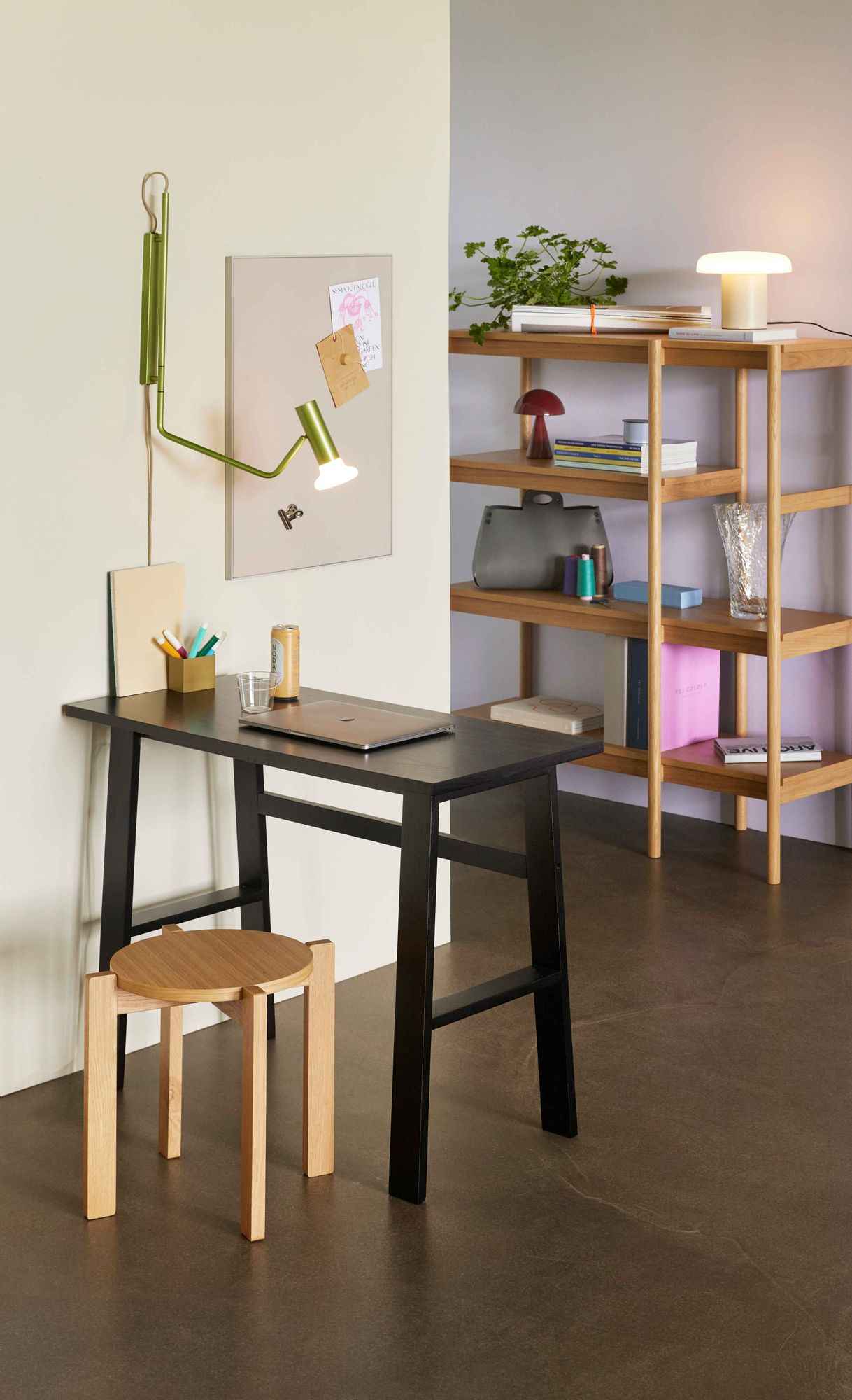 Bambua Seize libreria rovere naturale asimmetrica
