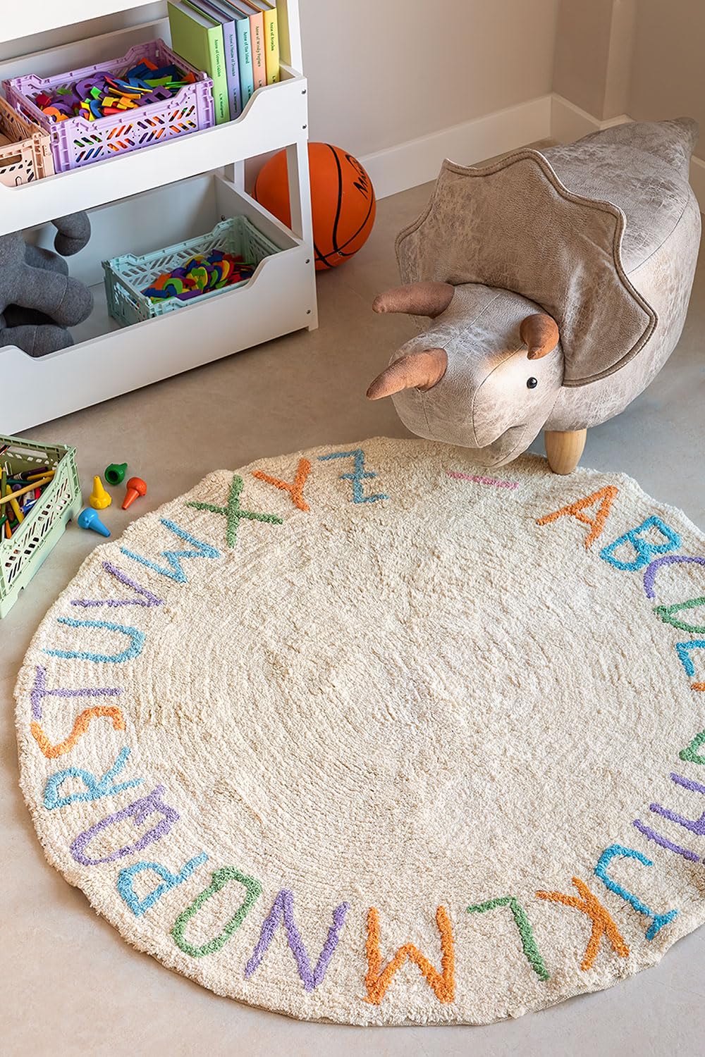 Sklum Letters Kids A tappeto rotondo cotone 104 cm