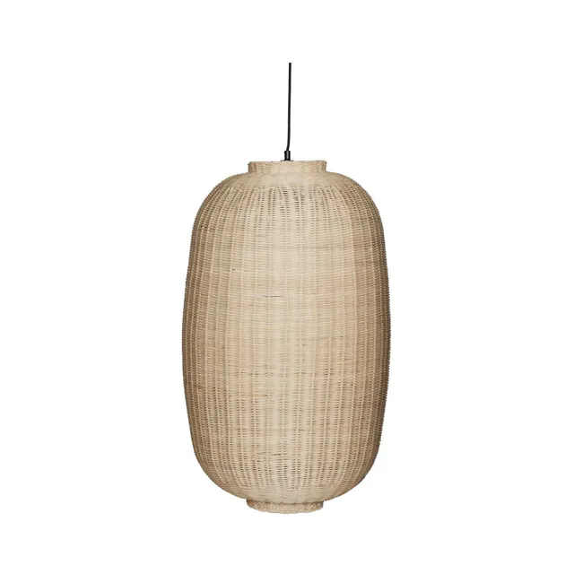 Bambua Chand Oval lampadario a soffitto naturale in rattan