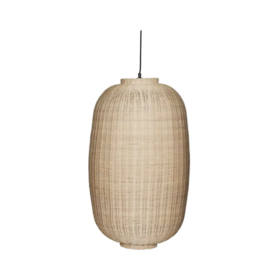 Bambua Chand Oval lampadario a soffitto naturale in rattan