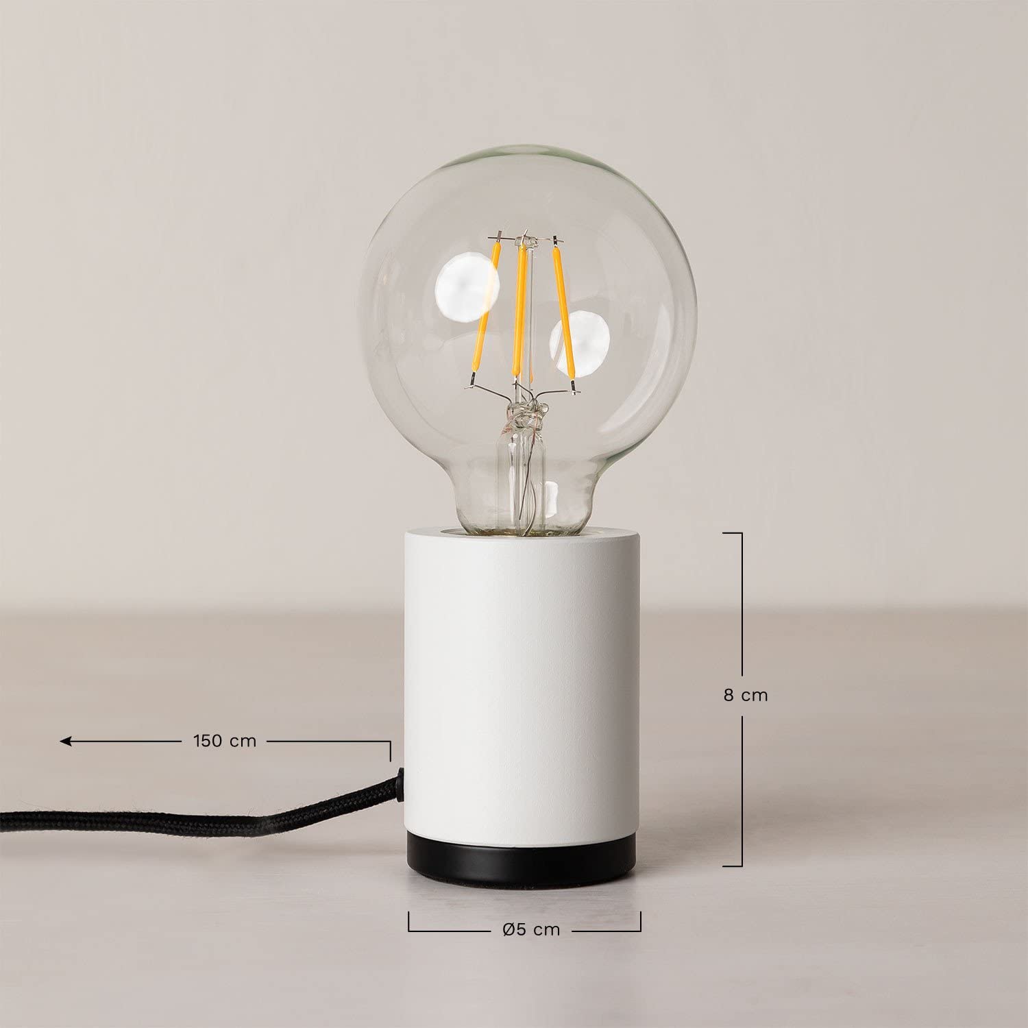 Sklum Jasp Lampada da Tavolo Acciaio Grigio E27
