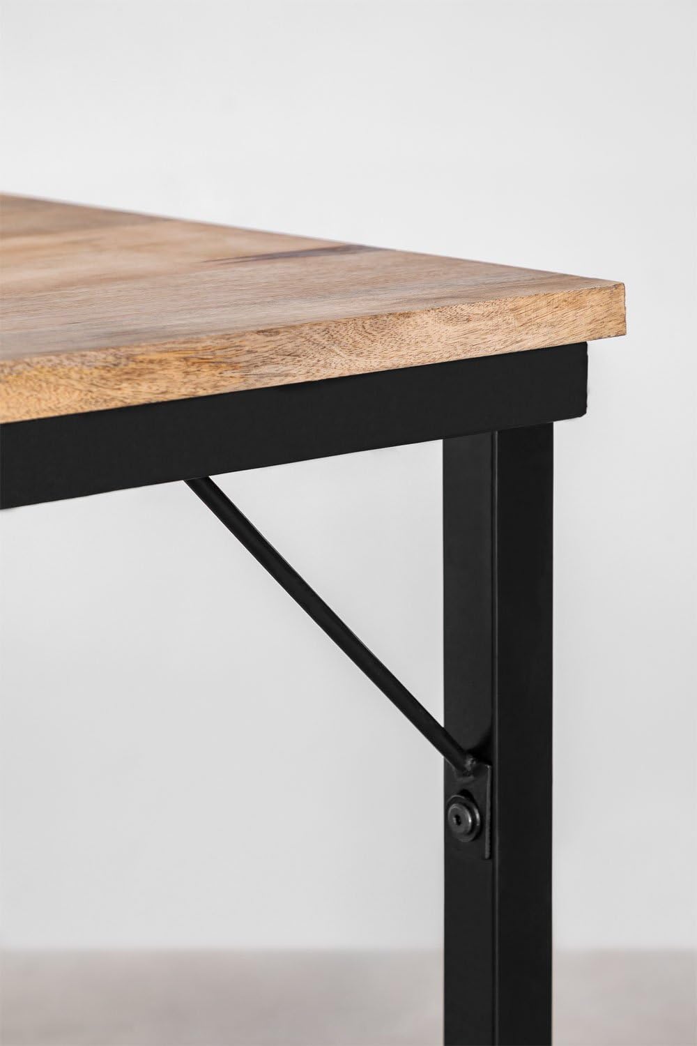 Sklum Nargys Tavolo Alto Bar Nero 152 cm Legno Riciclato